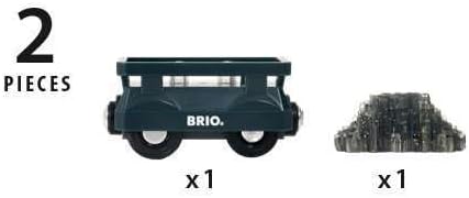 BRIO World - 33896 Light Up Gold Wagon - Interactive 2 Piece Toy Wagon Set | Enhances Creativity | Compatible with All Toys | Safe and Tested for Kids Ages 3 and Up