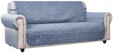 Ameritex Couch Sofa Slipcover 100% Waterproof Nonslip Quilted Furniture Protector Slipcover for Dogs, Children, Pets Sofa Slipcover Machine Washable (Stone Blue, 68'')