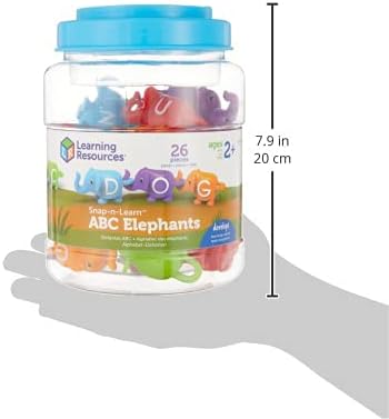 Learning Resources Snap-n-Learn ABC Elephants - Educational Alphabet Elephant Toy, Fine Motor Skills, Counting and Sorting, Toddler Montessori Toys, Gifts for Boys and Girls, Ages 2+