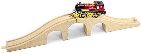 Wooden Train Bridges, Crossing Track Bridge, Wooden Train Track Accessories, Wooden Train Track, Train Tracks Compatible with All Major Brands, Wooden Toys for Girls & Boys