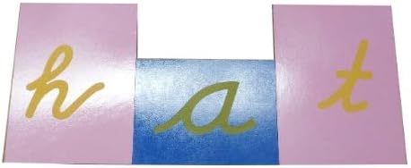 Montessori Lower Case Cursive Sandpaper Letters w/Box