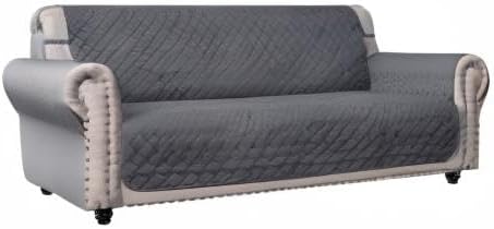 Ameritex Couch Sofa Slipcover 100% Waterproof Nonslip Quilted Furniture Protector Slipcover for Dogs, Children, Pets Sofa Slipcover Machine Washable (Dark Grey, 68")