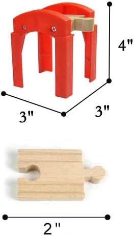 Wooden Train Bridges, Bridge Support, Wooden Train Track Accessories, Wooden Train Track, Train Tracks Compatible with All Major Brands, Wooden Toys for Girls & Boys