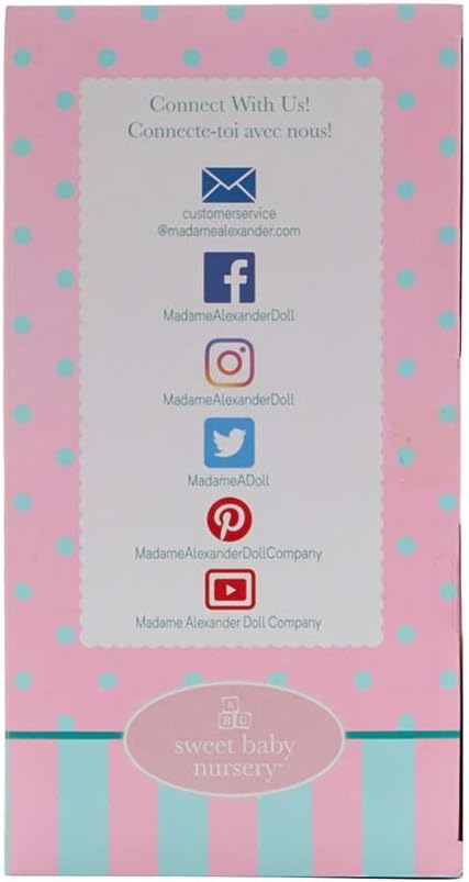 Madame Alexander 14-Inch Baby Cuddles Doll with Bottle, Pink Floral, Light Skin Tone