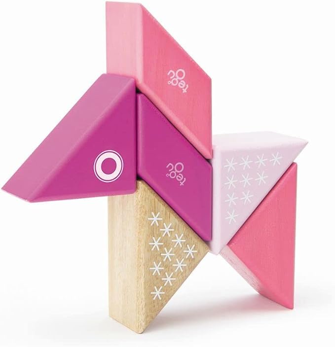 6 Piece Tegu Travel Pal Magnetic Wooden Block Set, Kitty