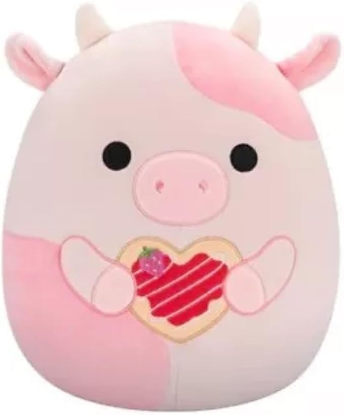 Squishmallows 2025 Original 8-Inch Valentine Squad Plush - Collectible Soft & Squishy Mini Stuffed Animal Toy - Add to Your Squad - Gift for Kids, Girls & Boys (Reshma The Pink Cow)