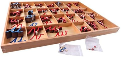 Small Cursive Moveable Alphabet-Montessori Grammar Symbols Cards with Box-Montessori Materials Language Educational Tools Preschool Learning