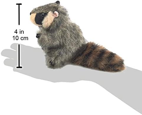 Folkmanis Mini Raccoon Finger Puppet, Gray, 1 EA