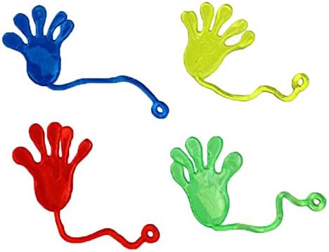 72 Pieces Vinyl Stretchy Sticky Toy Assortment Including Wall Climber Men, Sticky Animals, Large Sticky Hands, Sticky Hammers, Stretchy Flying Frogs and Sticky Frogs