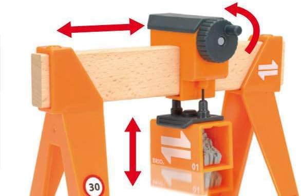 BRIO Gantry Crane - Authentic Railway Toy | Functioning Sliding Cabin | Wooden Track Compatible | FSC-Certified Beech Wood Construction