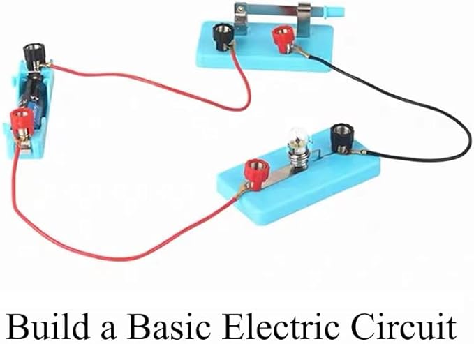 Kids Electricity Circuit Learning Kit,STEM Physics Science Electric Lab Experiments Learning Tool for Kids,Series Circuit & Parallel Circuit Learning