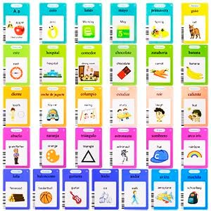 510 Spanish Flash Cards for Kids 3+ Years,Pocket Speech for Toddlers,Autism Sensory Toys,Learning Montessori Toys,Speech Therapy Toys for Kids Toddlers