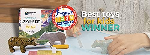 STUDIOSTONE CREATIVE DIY Arts & Crafts Carving Kit Kids Adults Bear Sculpture Soapstone