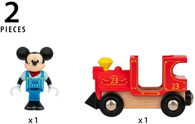 BRIO Disney Mickey Mouse & Engine Train Set - Perfect Toy for Kids Age 3 Years and Up | Multicolor | Compatible with All BRIO Railway Toys | Develops Important Skills | Child Safe