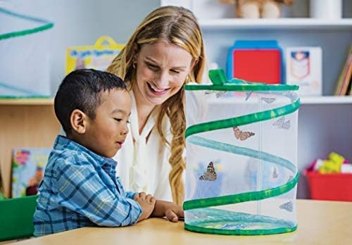 Insect Lore Butterfly Garden | Original 12" Habitat and Two Cups of Live Baby Caterpillars | Life Science & STEM Education Kit