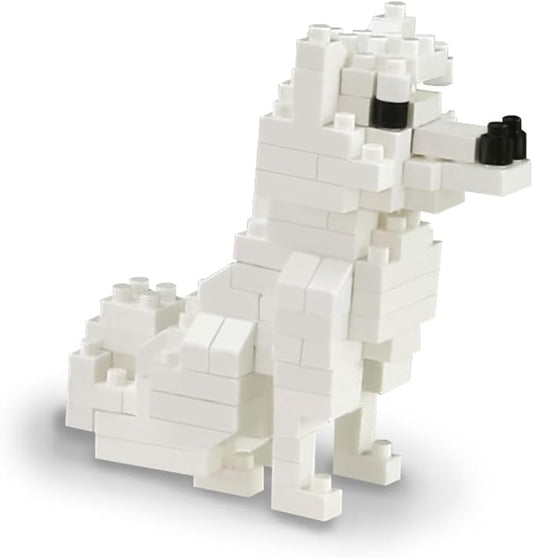 BOROLA Pet Dog Building Blocks Set Educational Toy Realistic Fun Animal Assembly Kit Toys Games(Hokkaido Dog Blocks)