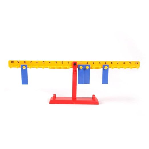 hand2mind Mini Student Number Balance Beam Classroom Kit, Student Math Balance, Balance Scale for Classroom, Math Manipulatives Middle School, Weighted Balance Scale for Kids Learning (Set of 15)