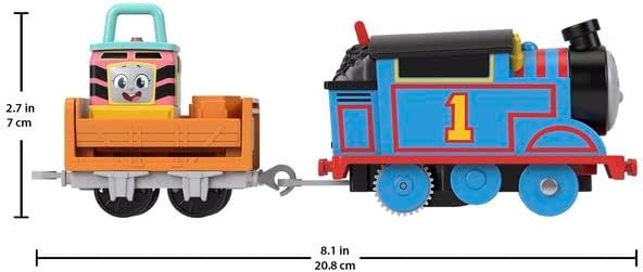 Thomas & Friends Motorized Toy Train Set Fix 'em Up Friends with Carly the Crane, Sandy the Rail Speeder & Thomas for Preschool Kids Ages 3+ Years