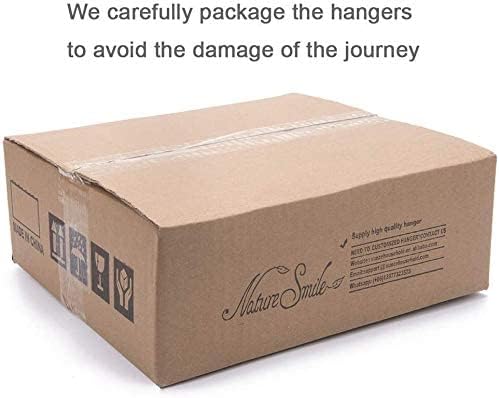 Nature Smile 11.8'' Kids Baby Toddler Children Solid Wooden Pants Hangers,Wood Skirts Hangers,Trousers Bottom Hangers with 2-Adjustable Clips Anti-Rust Hook Pack of 10 (White)