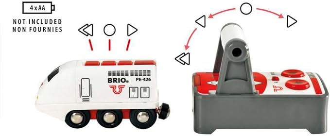 BRIO Remote Control Travel Train - Kids Toy with Light and Sound Features | Battery Operated | Compatible with Wooden Railway Tracks | Perfect for Toddlers Age 3+