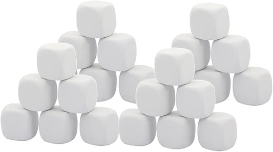 White EVA Foam Dices for Kids Graffiti, Building Blocks,Creative Painting,24PCS