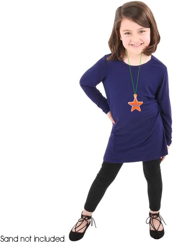 ArtCreativity Star Sand Art Bottle Necklaces (Pack of 36) Sand Art Craft Kit with Shaped Bottles, Craft Party Supplies and Party Favors for Kids - Sand Sold Separately