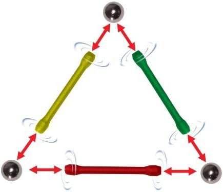 Magz Super 300 Magnetic Building Set consisting of 176 magnetized rods (2.3" Long) and 124 Nickel Plated Steel Balls (0.5" in Diameter) in a Wooden Box, Offered
