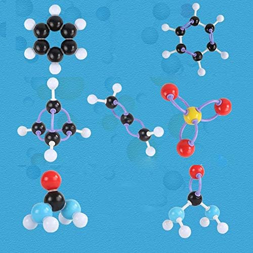 Jingzan 136 Pieces Organic Chemistry Model Kit, Chemistry Molecular Model Kit Set for Student or Teacher - 59 Atoms & 76 Bonds & 1 Short Link Remover Tool - Science Toys