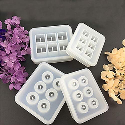 2pcs/set Sphere Bead with Holes Resin Epoxy for Jewelry Polymer Pearl Clay DIY Cake 3D Drop Glue Crafting Decor Silicone Mold Tool
