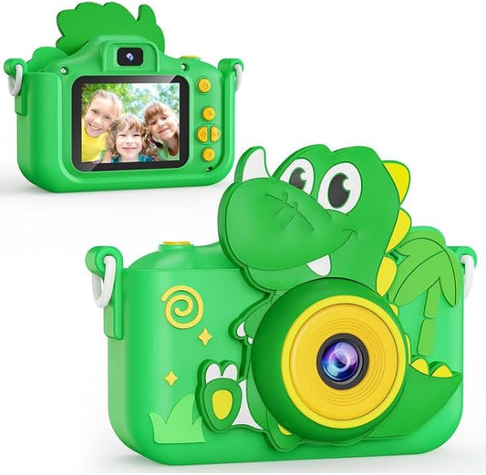 KOKODI Kids Camera Toy Digital Camera for Toddler Boys, Dinosaurs Birthday for Boys Age 3-12, 1080P HD Video Camera for Toddler, Kids Toys for 3-9 Year Old Kids with 32GB SD Card