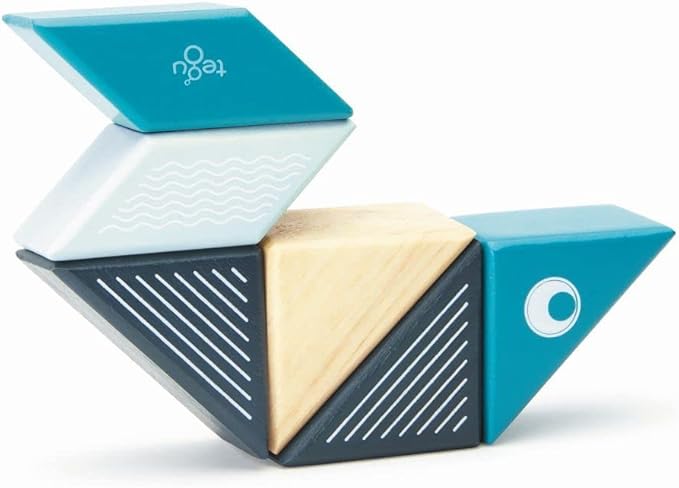 6 Piece Tegu Travel Pal Magnetic Wooden Block Set, Whale