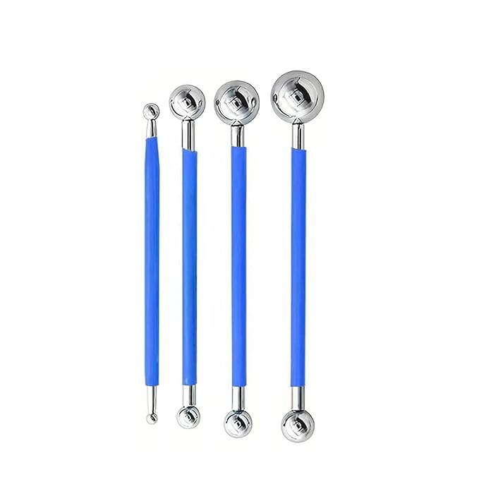 9Pcs Clay Sculpting Tool Set, Blue Dual-Ended Silicone Clay Brushes & Ball Stylus Tools, Professional Polymer Clay Kit for Sculpting, Texturing & Detailing, Ideal for Pottery, Ceramic & DIY Crafts