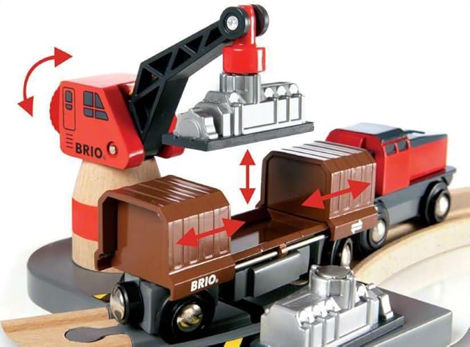 BRIO World - 33061 Cargo Harbor Set | 16-Piece Train Set with Accessories Wooden Tracks | Ideal Gift for Kids Aged 3+ | Certified Sustainable Materials