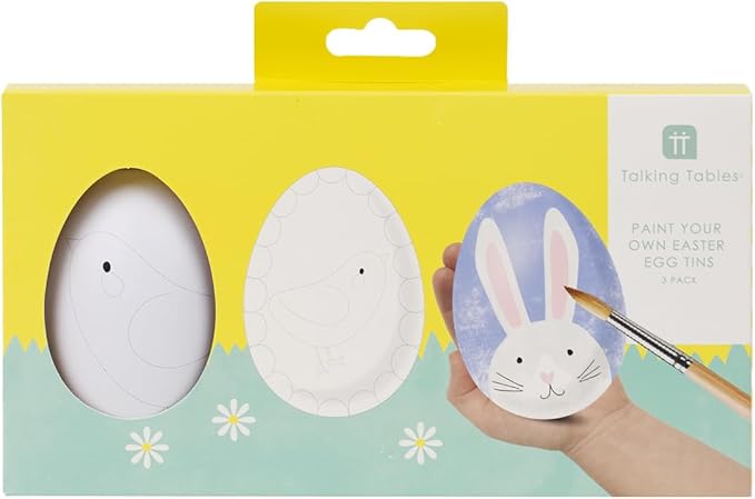 Talking Tables Easter Egg Tins Crafting Kit for Kids – Children's Activities Include Brushes, & Water-Based Paints Reusable, Eco-Friendly Packaging Designed in The UK