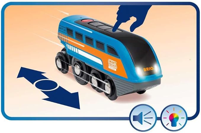 BRIO 33971 Smart Tech Sound Record & Play Engine - Interactive Wooden Toy Train for Kids | Perfect for Age 3 and Up | Enhances Motor Skills