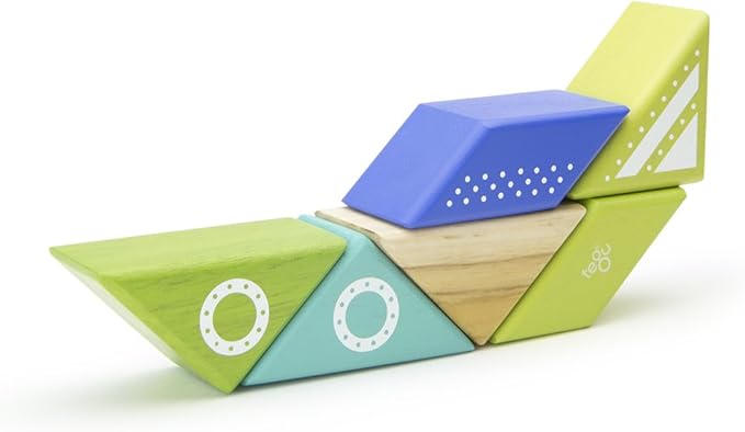 6 Piece Tegu Travel Pal Magnetic Wooden Block Set, Spaceship