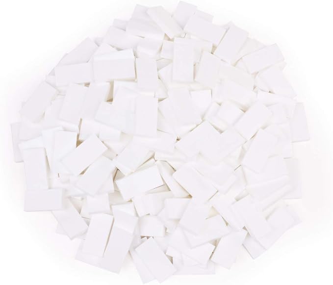 Bulk Dominoes Plastic Bulk 100pcs – Building and Stacking and Chain Reaction Toppling STEAM Toy Blocks for Kids (White)