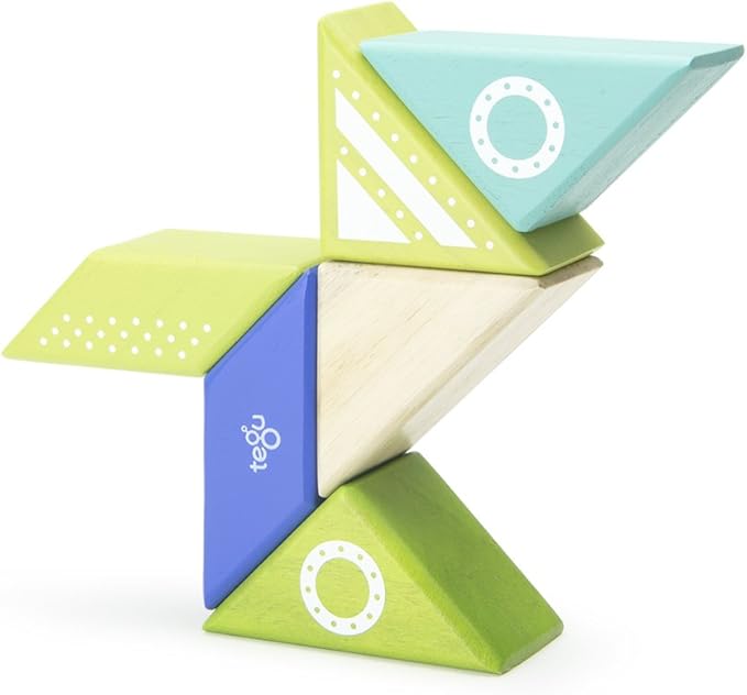 6 Piece Tegu Travel Pal Magnetic Wooden Block Set, Spaceship