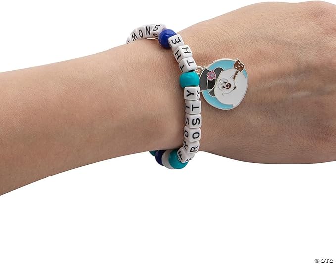 Fun Express Charming Blue & White Frosty the Snowman Pony Bead Bracelet Craft Kit - (12 Sets) - Perfect for Holiday Crafts, Classroom Activities, and Festive Gifts