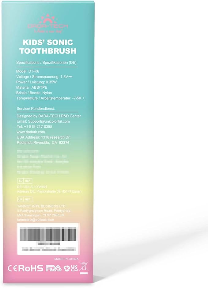 Kids Electric Toothbrush Toddler Toothbrush Age 2-4-8-12 Girls Electric Toothbrush with Timer Rainbow LED Light Up Vibrating Toothbrush Battery Operated Childrens Sonic Tooth Brush (Pink Giraffe)