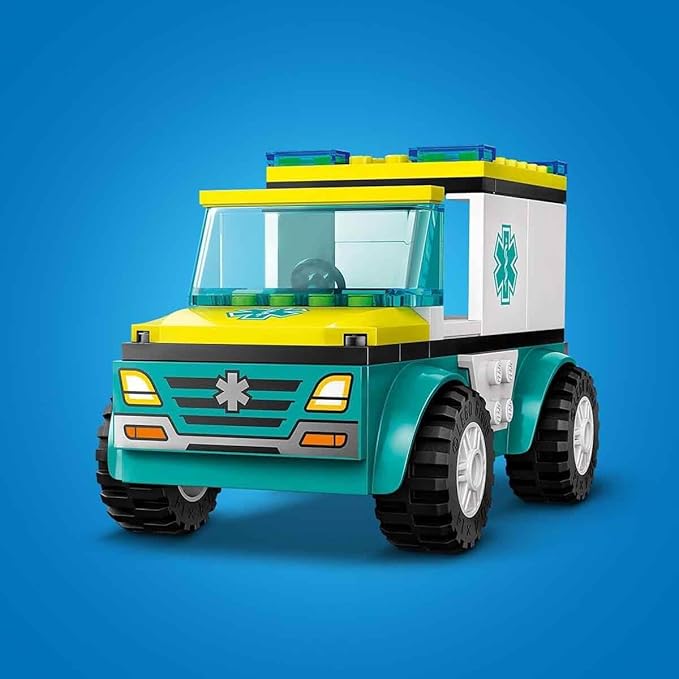 Lego 60403 City Ambulance and Snowboarder Toy Present, Blocks for Boys, Girls, Children, 4, 5, 6, Ambulance, Skateboarding, Skateboarding, Pretend Play