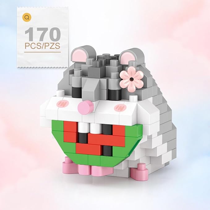 Aetheria Mini Blocks Hamster Building Animal Set 170 Pieces Creative Home Decor Building Toy Bricks for Kids or Adult Advent Calendar 2024