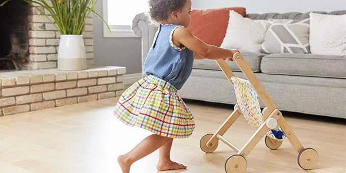 LOVEVERY | The Buddy Stroller | Wooden Toy Doll Stroller for Pretend Play, Ages 12 Months+