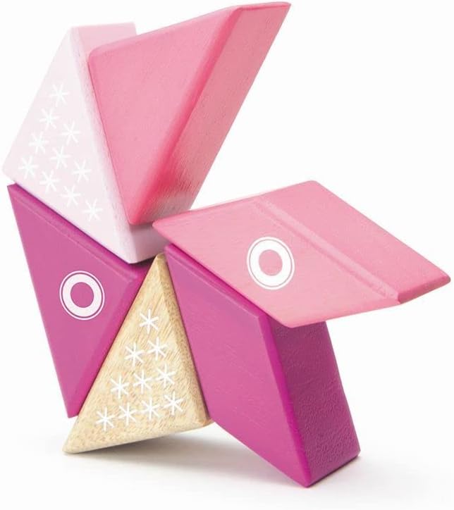 6 Piece Tegu Travel Pal Magnetic Wooden Block Set, Kitty