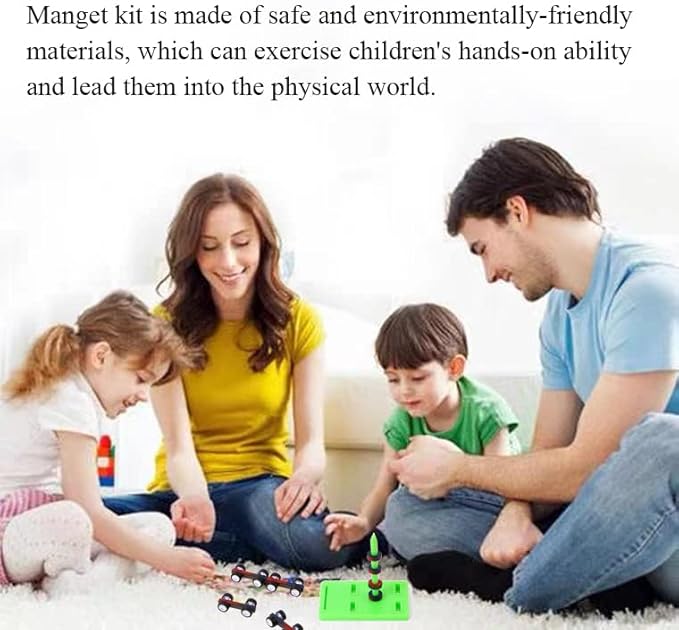 Labs Junior Science Magnetism Set for Experiment Education, Science Experiment Tool Physics Educational Toys for Kids Teen Including Bar/Horseshoe/Ring Magnets/Compass