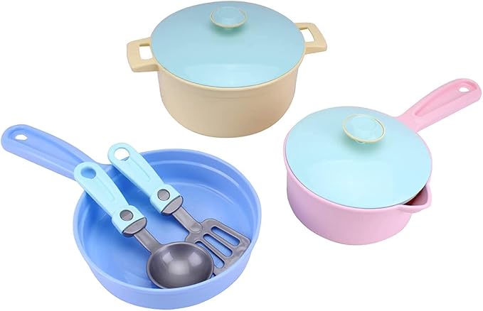 TECHNOK Kids Play Kitchen Accessories - 49 Pcs Play Dishes Cookware Set - Large Toy Pots and Pans for Kids Kitchen Pretend Dishes - Play Food Set - Cooking Utensils - Toy Cooking Set for Girls Boys 3+