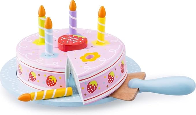 New Classic Toys Wooden Ice Cream Set Pretend Play Toy for Kids Cooking Simulation Educational Toys and Color Perception Toy for Preschool Age Toddlers Boys Girls