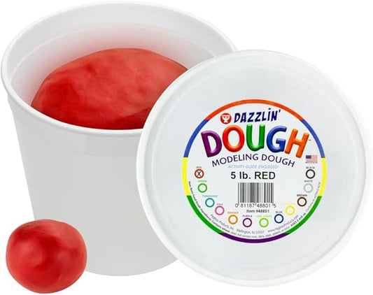 Hygloss Play Modeling Dough - Red Dough Unscented - Safe & Non-Toxic for Kids Arts & Crafts - Party Favors - Classroom Supplies - 5lb