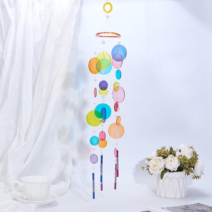 WEBEEDY 85 Pcs Wind Chimes Silicone Molds Kit Round Wind Bell Silicone Moulds with Metal Tubes, Resin Casting Molds, UV Resin for Summer Outdoor Indoor Decor Keychain Earring Ornaments Making Supplies