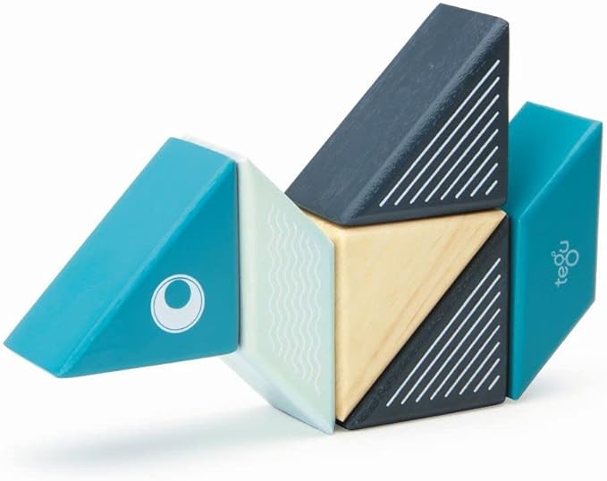 6 Piece Tegu Travel Pal Magnetic Wooden Block Set, Whale